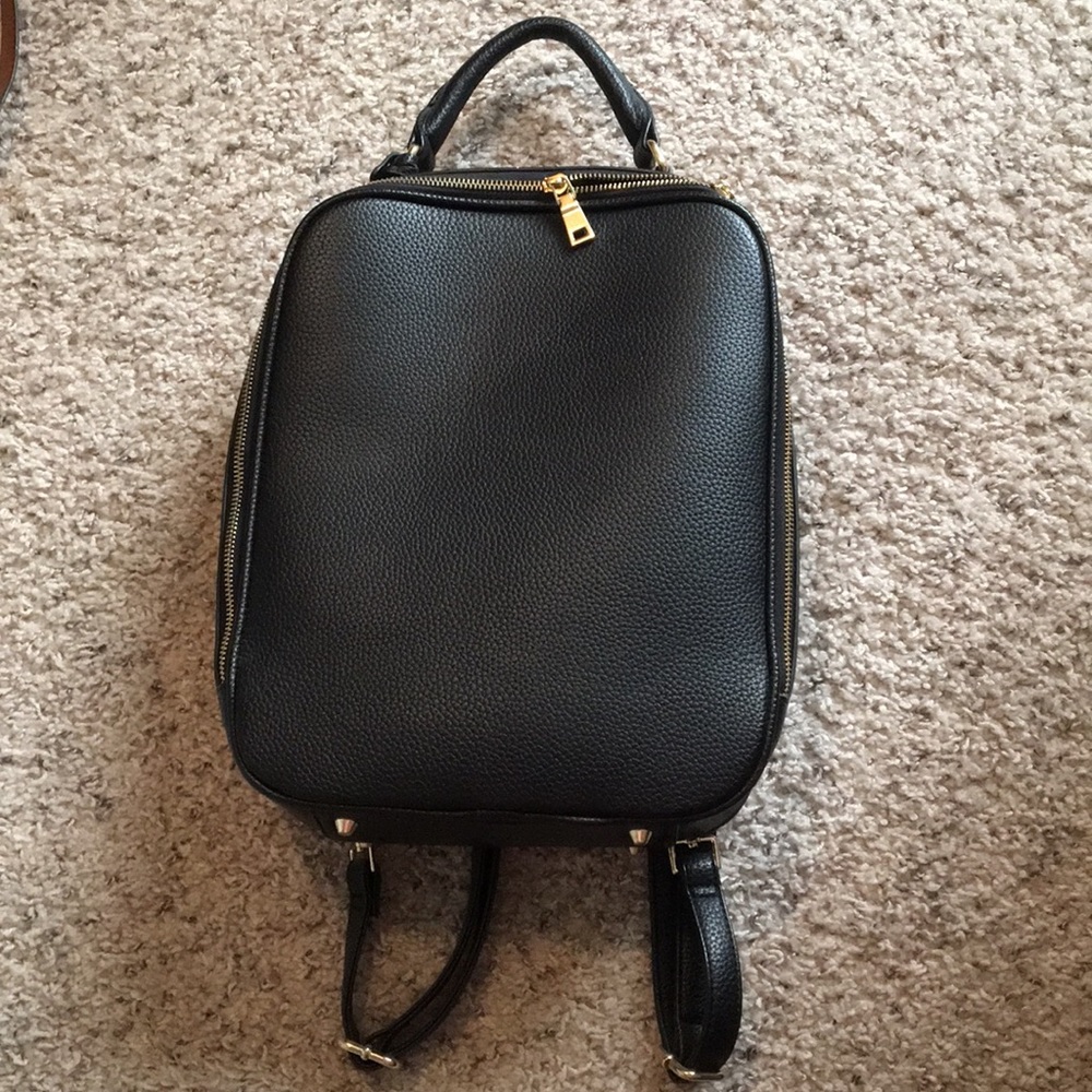 Faux leather backpack
